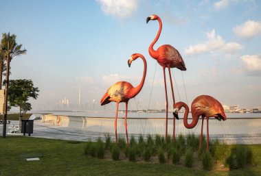 Dubai, Uae, 30 Kasım 2019: Dubai Suyun karşısından gökyüzü