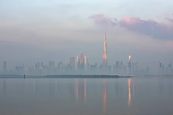 Vista Panoramica Dello Skyline Dubai Dall Acqua Accesso — Foto Stock