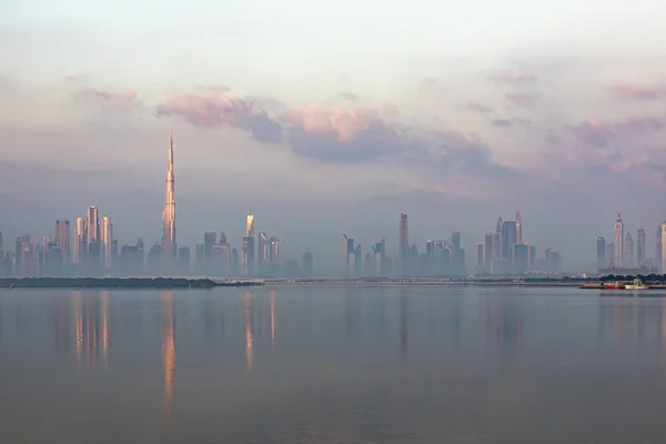 Plan Panoramique Dubai Skyline Accross Water — Photo