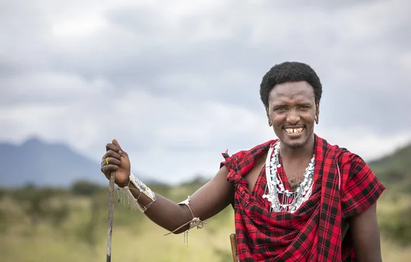 Same Tanzania 11Th June 2019 Young Handsome Maasai Warrior Traditional — Stock Photo, Image