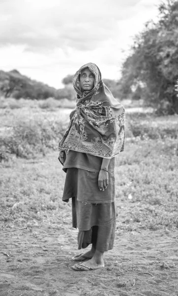 Totéž Tanzanie Června 2019 Krásná Maasai Žena Savaně — Stock fotografie