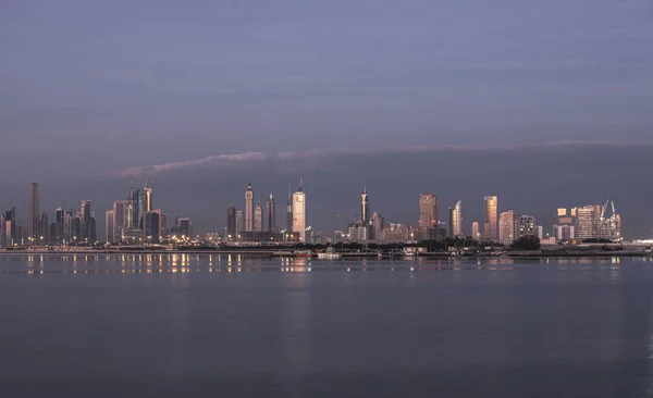 Scenic Shot Sunrise Dubai Greek Harbor — стокове фото