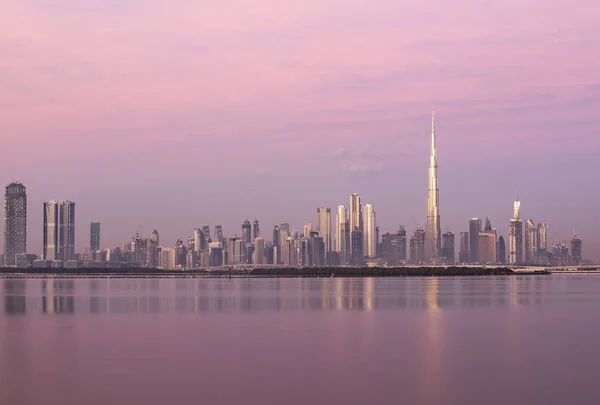 Schilderachtige Shot Van Zonsopgang Uit Dubai Griekse Haven — Stockfoto