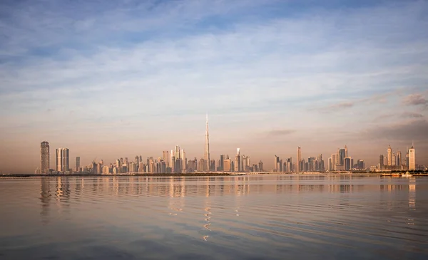 Dubaj Spojené Arabské Emiráty Prosince 2019 Východ Slunce Přístavu Dubai — Stock fotografie