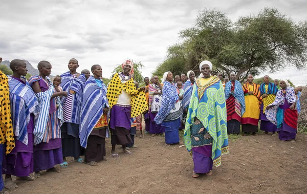 Same Tanzânia Junho 2019 Pessoas Maasai Cantando Para Adorar Deus — Fotografia de Stock