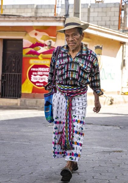 San Juan Gölü Atitlan Gölü Guatemala Mart 2020 Mayalı Adam — Stok fotoğraf