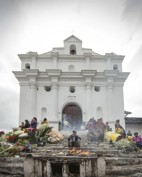 Чичикастенанго Гватемала Февраля 2020 Года Майя Традиционном Рынке Продажи Покупки — стоковое фото