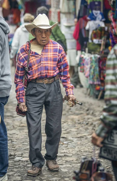 Chichicastenango Guatemala Fevereiro 2020 Homem Maia Mercado Tradicional Que Vende — Fotografia de Stock