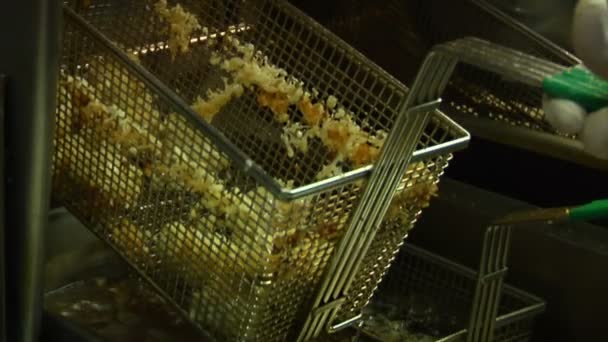 Deep fryer basket — Stock Video