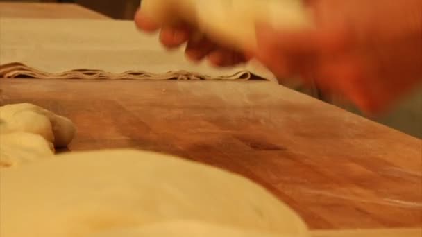 Rolling bread dough — Stock Video