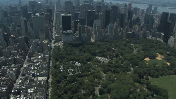 Central park och nyc antenn — Stockvideo