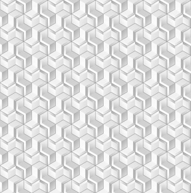 3d beyaz geometrik arka plan. Kesintisiz beyaz doku gölge ile. Basit temiz beyaz arka plan doku çini. 3D iç duvar paneli desen.