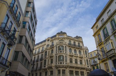 18 Aralık 2016: Malaga, İspanya'nın merkezinde binalar