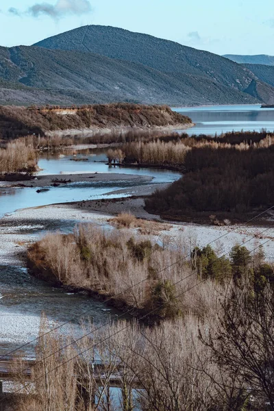 Spanya Daki Ainsa Kasabasından Geçen Cinca Nehri Nin Görüntüsü — Stok fotoğraf