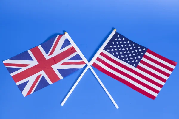 British (UK) and American (USA) flags — Stock Photo, Image