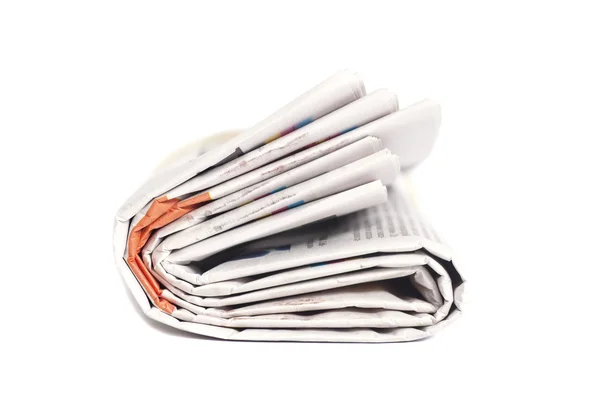 Jornal isolado sobre fundo branco — Fotografia de Stock