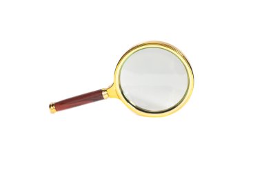 Büyüteç beyaz arkaplanda izole edilmiş