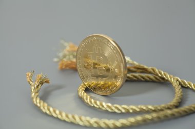 Altın Bitcoin sikke altın halat boyu