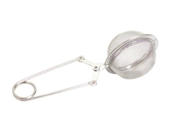 Beyaz arka plan üzerinde izole çay süzgeci