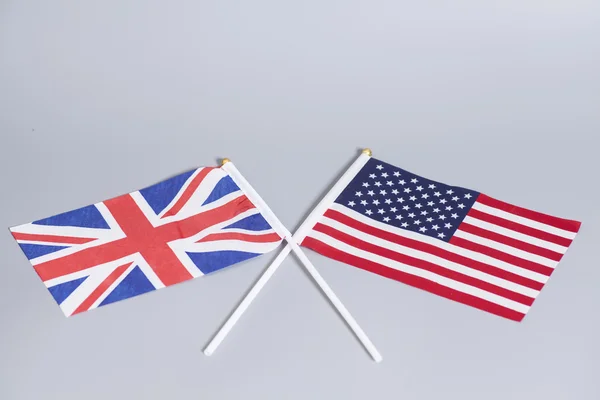 British (UK) and American flags — Stock Photo, Image