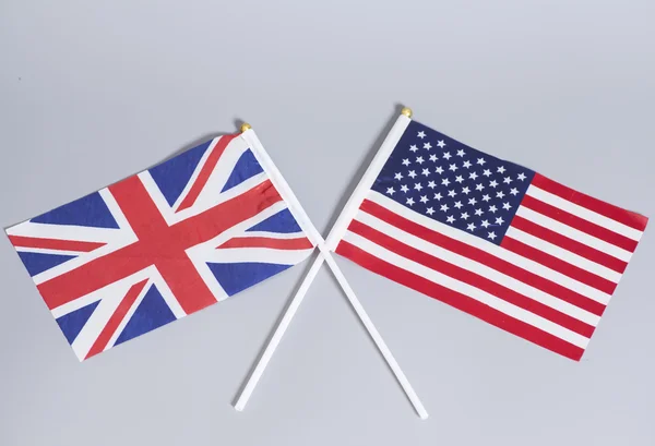 British (UK) and American flags — Stock Photo, Image