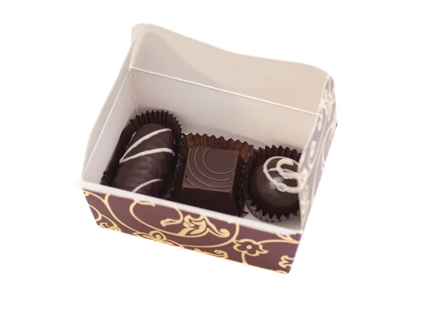 Kotak Permen Coklat diisolasi pada warna putih — Stok Foto