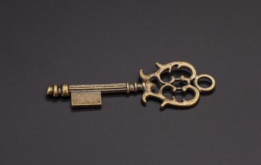 siyah arka plan üzerine Vintage anahtar