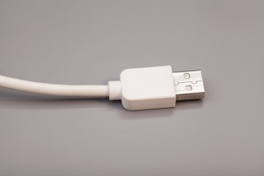 Gri arka plan üzerinde izole Usb kablosu