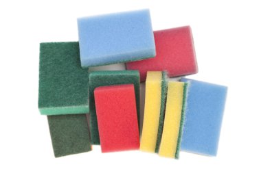 beyaz izole mutfak süngerler