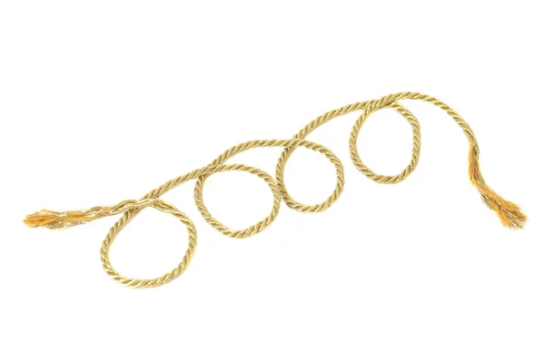 Golden rope isolated on white background — Stock Photo, Image