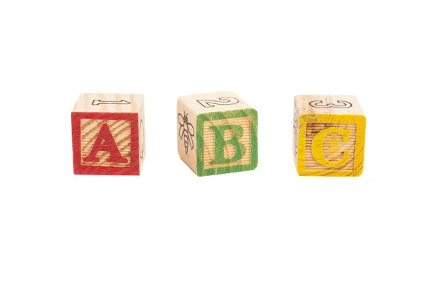 Blocos de alfabeto coloridos de madeira — Fotografia de Stock
