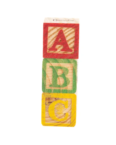 Ξύλινα πολύχρωμα μπλοκ αλφάβητο — Φωτογραφία Αρχείου