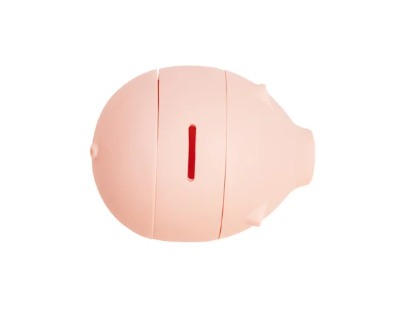 Roze spaarvarken bank geïsoleerd op witte achtergrond — Stockfoto