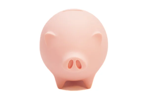 Banco piggy rosa isolado no branco — Fotografia de Stock