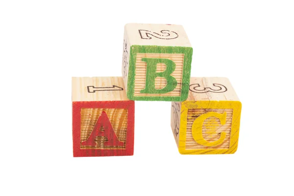 Lettres Blocs ABC isolés sur blanc — Photo