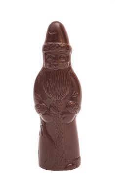 beyaz zemin üzerine çikolata Noel Baba
