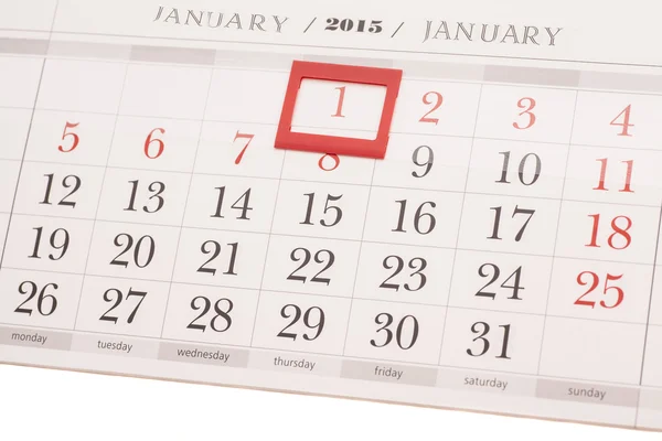 Calendário do ano 2015. Calendário de janeiro — Fotografia de Stock