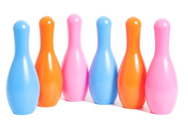 Beyaz arka plan üzerinde izole bowling pin