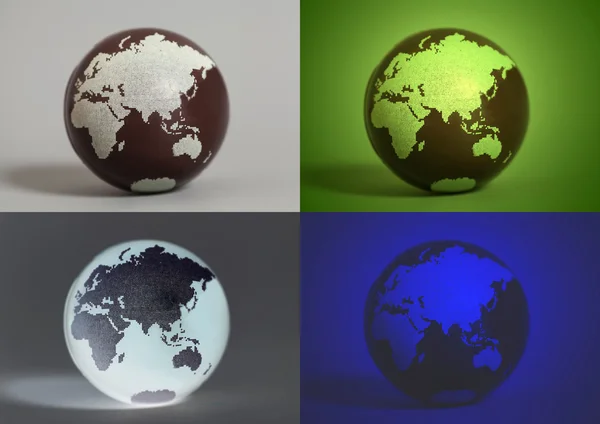 Колаж з землі світу глобусів — стокове фото