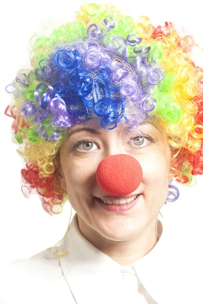 Смішна клоун жінка, жінка — стокове фото