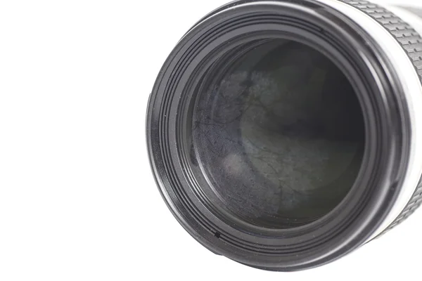 Camera photo lens over white background — Stock Photo, Image