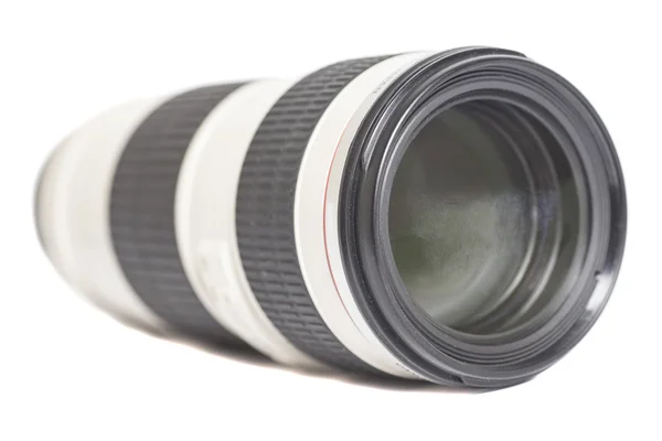 Camera photo lens over white background — Stock Photo, Image