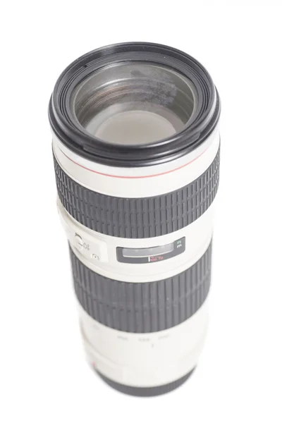 Camera photo lens over white background — Stock Photo, Image