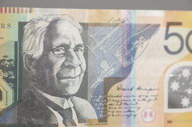 Avustralya elli doları banknot gri arka plan üzerinde