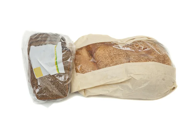 Brot in Plastiktüte — Stockfoto