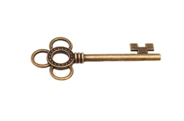 vintage anahtar üzerinde beyaz izole