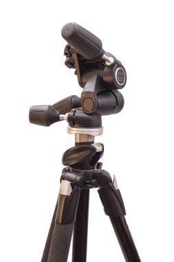 Beyaz arka plan üzerinde izole siyah tripod