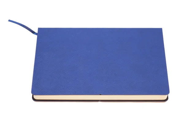 Notebook azul isolado no fundo branco — Fotografia de Stock