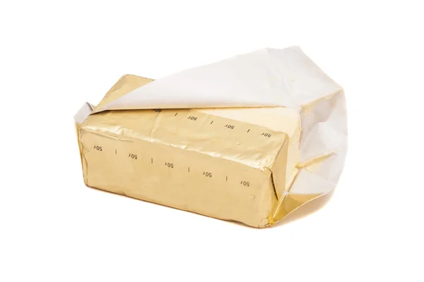 Smaczny masło na białym tle — Zdjęcie stockowe