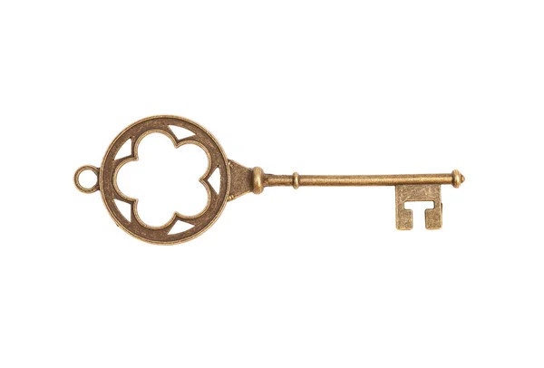Vintage sleutel geïsoleerd op wit — Stockfoto